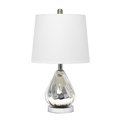 Elegant Garden Design Elegant Designs LT3319-WHT Chrome Ripple Table Lamp with White Shade LT3319-WHT